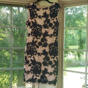 Pink & Blue  Floral Applique Dress.